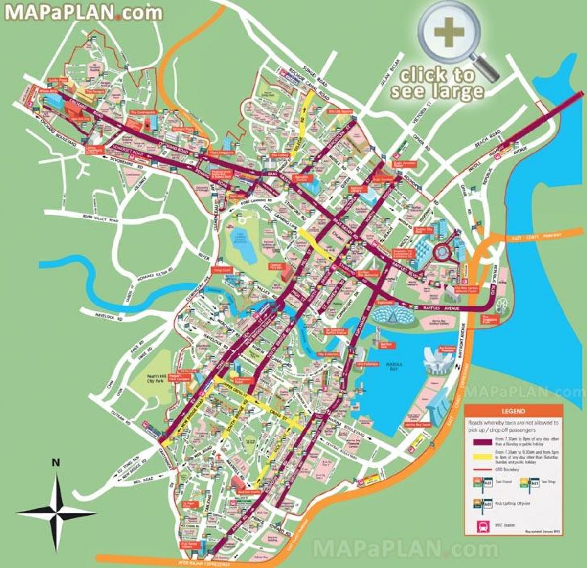 Singapur atrakcje na mapie