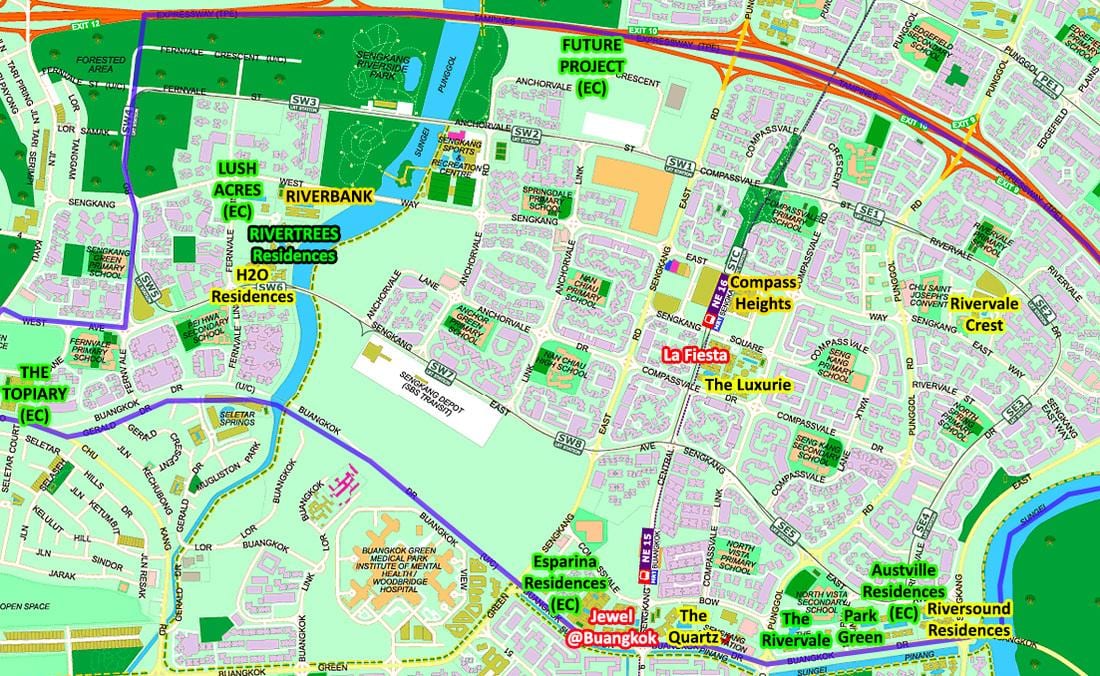 mapa Сенгканге Singapur