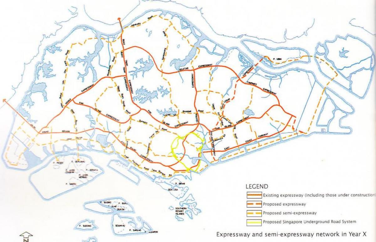 Singapur na mapie autostrada