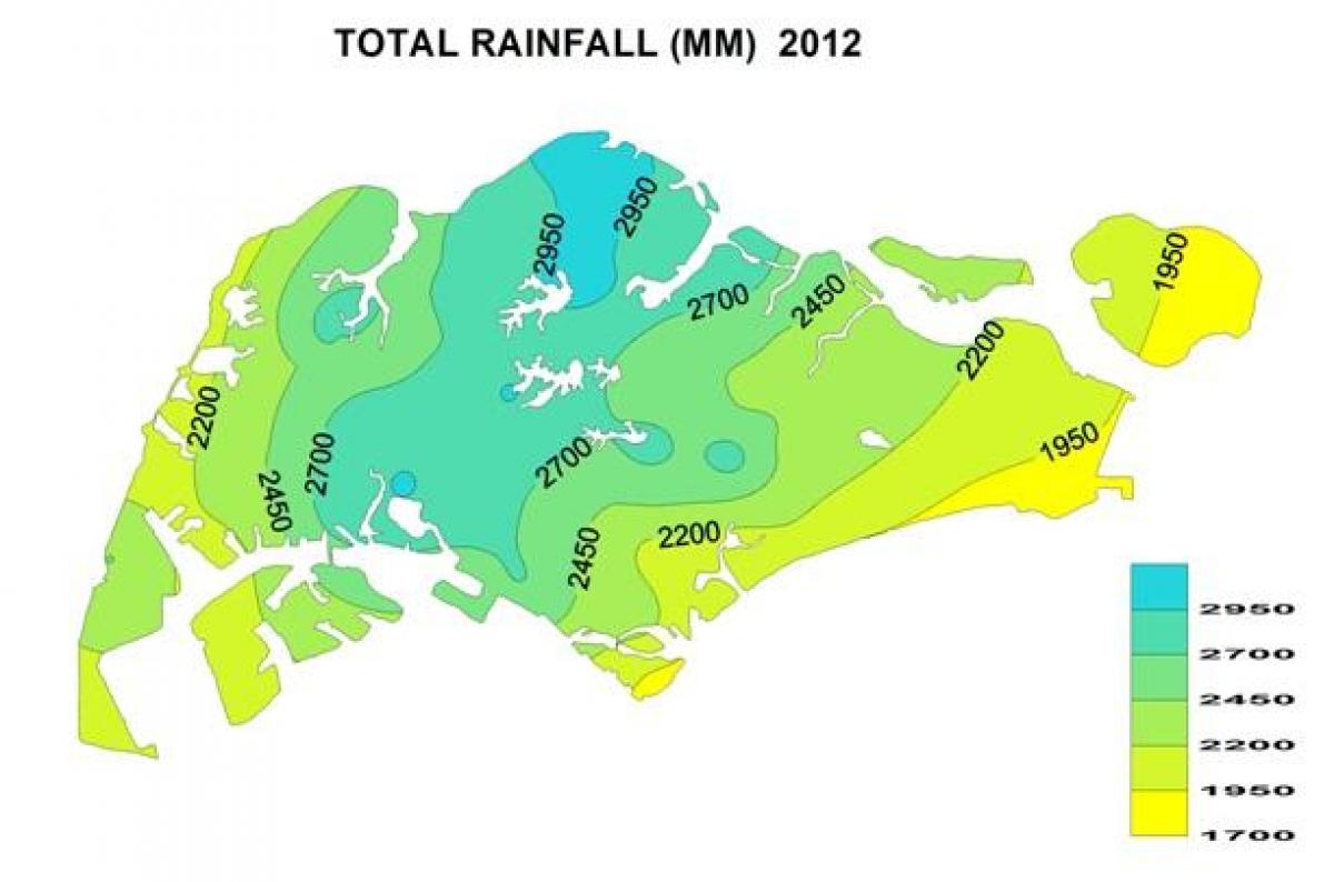 Singapur deszcz mapa