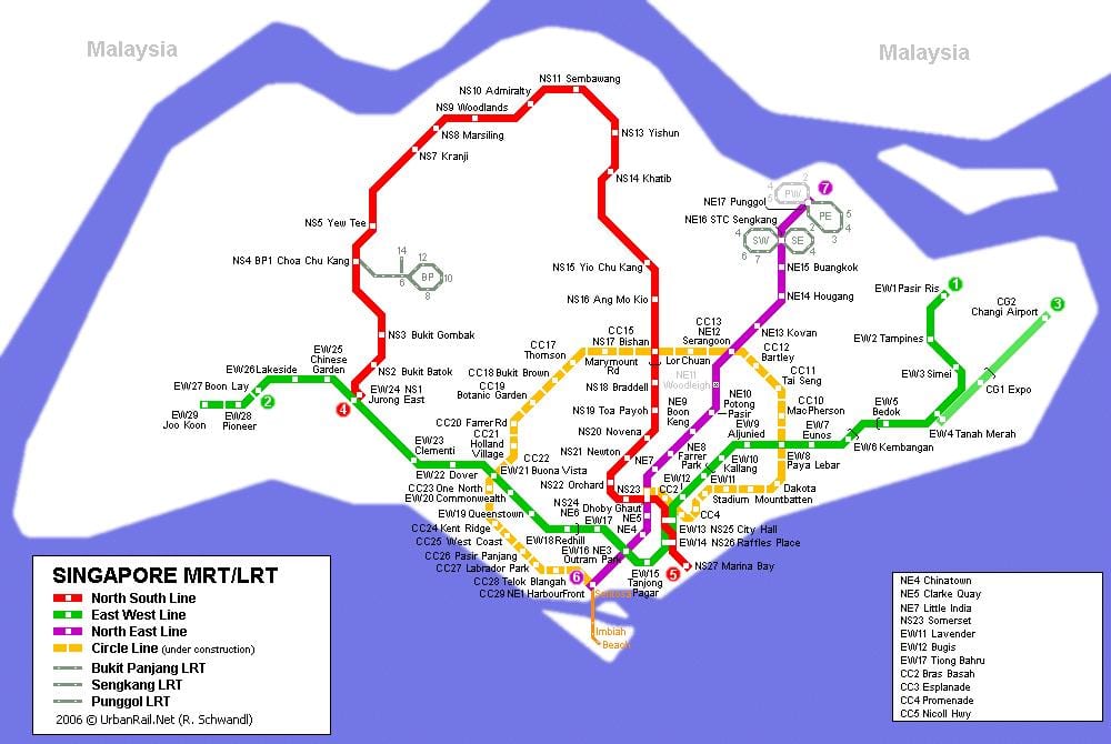 schemat metra Singapur