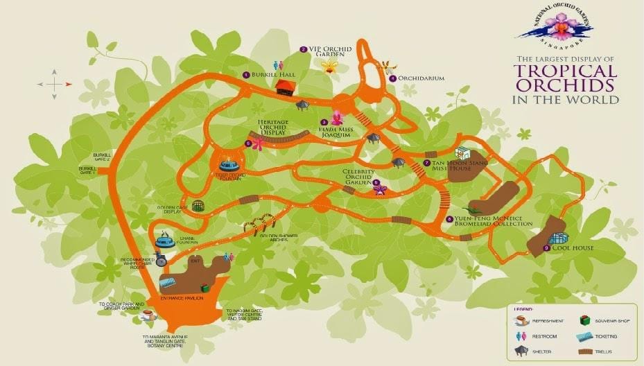 Ogród botaniczny w Singapurze na mapie