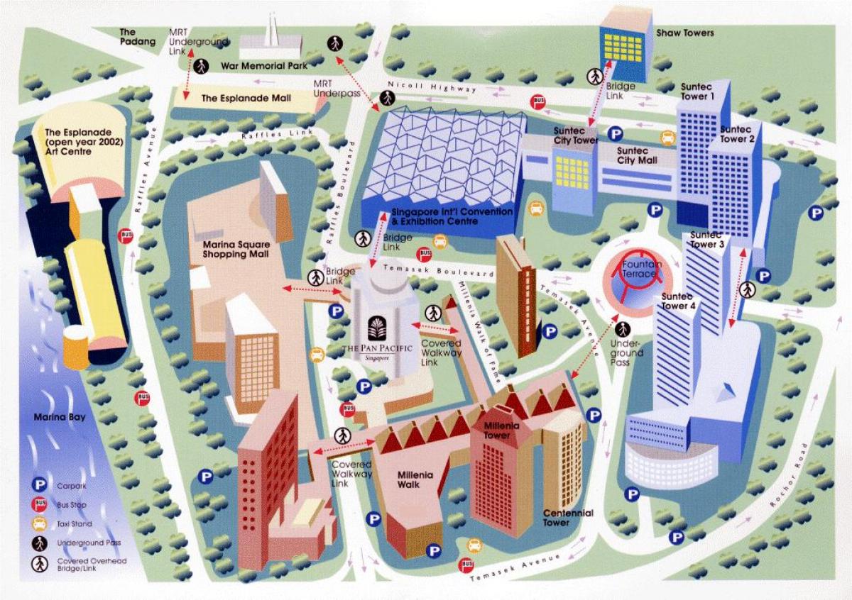 Centralna Dzielnica Biznesowa Singapur Mapa