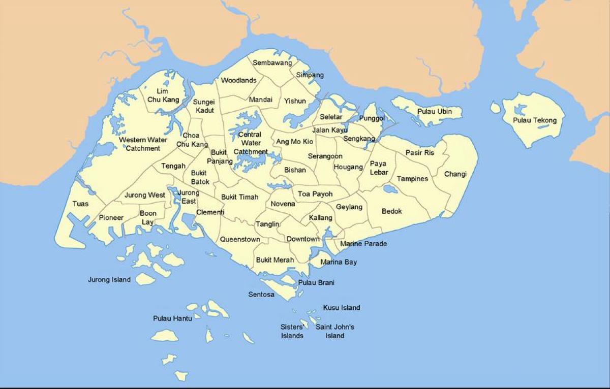 mapa Singapur kraju