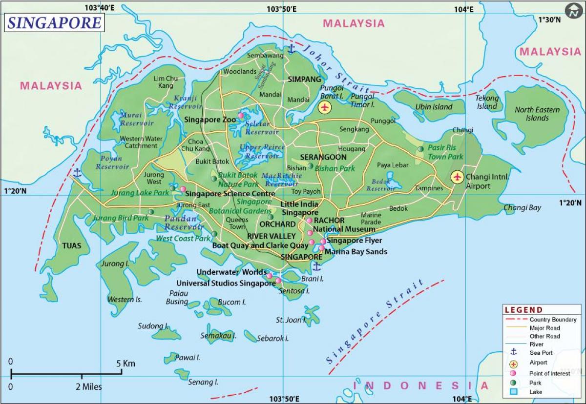 mapa miasta Singapur
