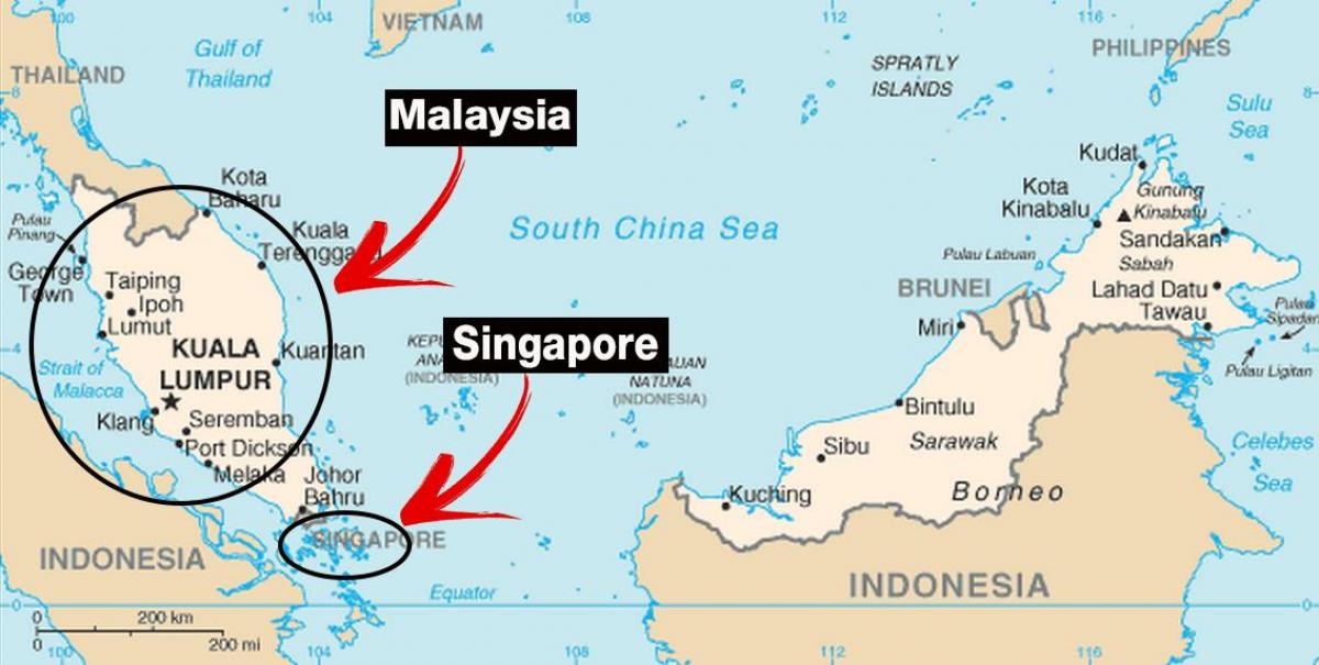 Singapur mapa świata