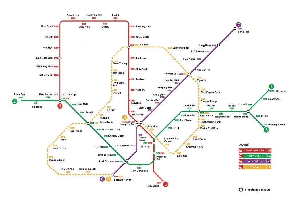 Singapur stacja metra mapa