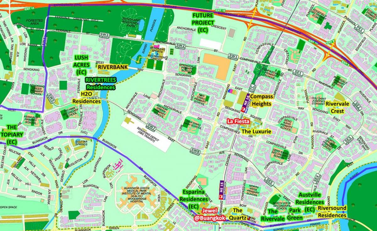 mapa Сенгканге Singapur