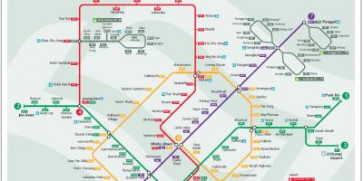 Lrt trasę na mapie Singapur