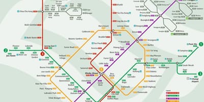 System MRT mapę Singapur