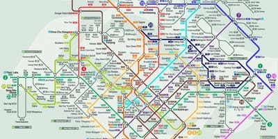 Mapa Singapur transportu